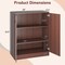 Black Brown Storage Cabinet with Doors 3 Tier Shelves Sideboard Organizer 28.5 Inch